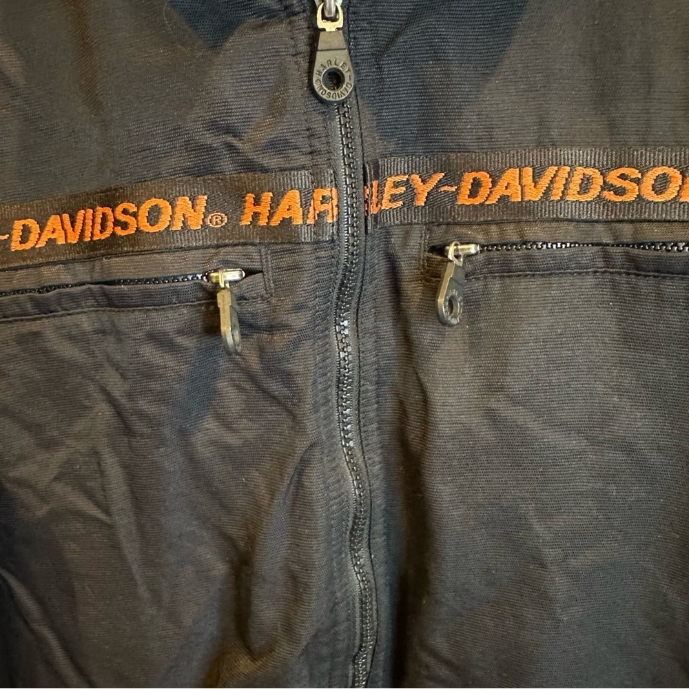 Harley-Davidson Black Jacket with Orange Accents - Picture 2 of 7